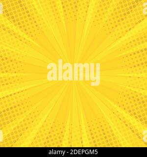 Orange Comic-Zoom mit Linien und Leuchten - Vektor-Illustration Stock Vektor
