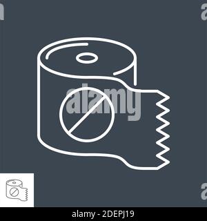 Symbol für dünne Linie im Zusammenhang mit Toilettenpapier. Stock Vektor