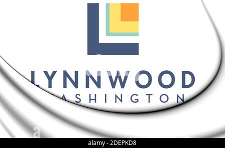 3D-Emblem von Lynnwood (Washington State), USA. 3D-Illustration. Stockfoto