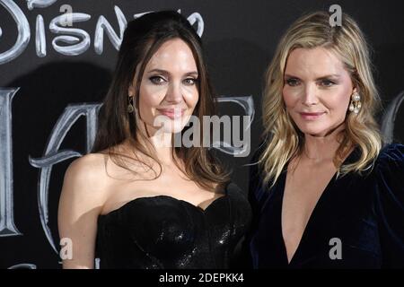 DIE US-Schauspielerin Angelina Jolie und die US-Schauspielerin Michelle Pfeiffer besuchen am 7. Oktober 2019 in Rom die Europa-Premiere von Disneys düsterem Fantasy-Abenteuerfilm Maleficent : Mistress of Evil. Foto von Eric Vandeville/ABACAPRESS.COM Stockfoto