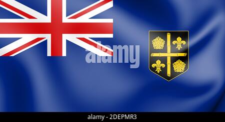 3D Flagge von St. Lucia (1939-1967). 3D-Illustration. Stockfoto