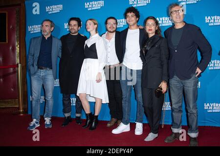 Yohan Manca, Bruno Solo, Fleur Geffrier, Anton Csaszar, Mickael Lumiere, Audrey Dana et Gilbert Melki Assistent a la Premiere du Film La Verite Si je Mens Les Debuts au Cinema le Grand Rex a Paris, France, le 15 Octobre 2019. Foto von Aurore Marechal/ABACAPRESS.COM Stockfoto