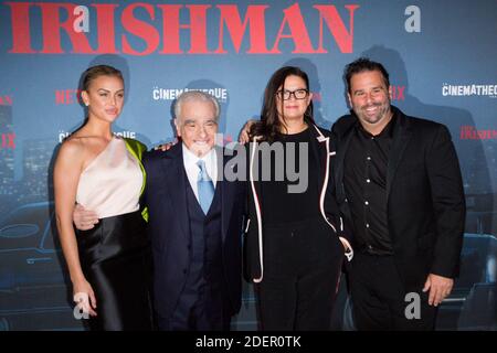 Lala Kent, Martin Scorsese, Emma Tillinger Koskoff und Randall Emmett besuchen am 17. Oktober 2019 die Pariser Premiere von "der Ire" in der Cinematheque Francaise. Foto von Nasser Berzane/ABACAPRESS.COM Stockfoto