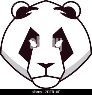 Bär Panda Kopf Tier Emblem Symbol Vektor Illustration Design Stock Vektor