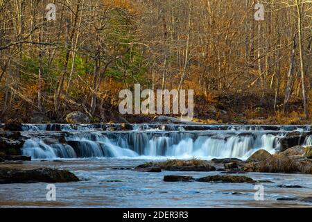 Targa Falls auf dem Brodhead Creek in Pennsylvania Pocono Mountains. Stockfoto