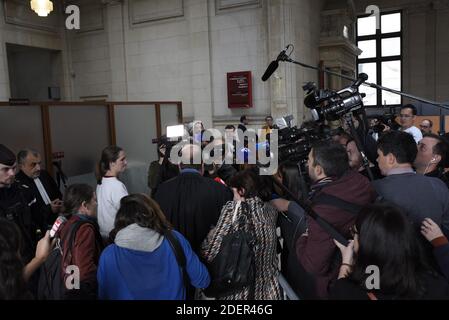 Patrick Balkanys Anwalt Eric Dupond-Moretti am 22. Oktober 2019 im Gerichtsgebäude in Paris, Frankreich. Foto von Patrice Pierrot/Avenir Pictures/ABACAPRESS.COM Stockfoto