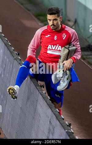 Sevilla, 30/11/2020. Primera Division Spanische Liga. Liga. Benito-Villamarín-Stadion. Real Betis - SD Eibar. Sergio Álvarez (Eibar) während des Spiels. Fotograf: Juan José Úbeda/PROSHOTS. Kredit: Pro Shots/Alamy Live Nachrichten Stockfoto