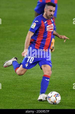 Sevilla, 30/11/2020. Primera Division Spanische Liga. Liga. Benito-Villamarín-Stadion. Real Betis - SD Eibar. Edu Expósito (Eibar) während des Spiels. Fotograf: Juan José Úbeda/PROSHOTS. Kredit: Pro Shots/Alamy Live Nachrichten Stockfoto