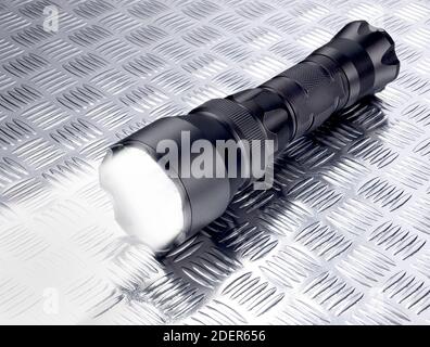 schwarze Taschenlampe Stockfoto