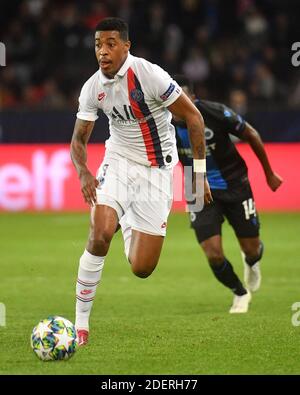 Paris Saint-Germain's Presnel Kimpembe während des UEFA Champions League Group A Fußballspiels Paris Saint-Germain (PSG) gegen Club Brugge am 6. November 2019 im Stadion Parc des Princes in Paris, Frankreich. Foto von Christian Liewig/ABACAPRESS.COM Stockfoto