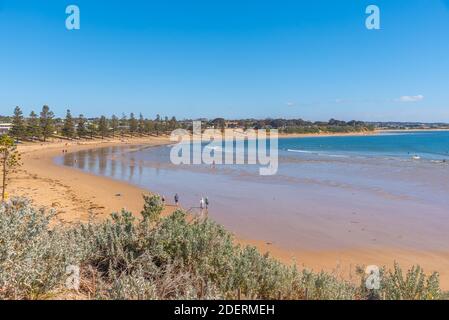 Blick auf einen Strand in Torquay, Australien Stockfoto