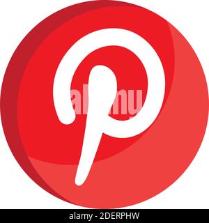 pinterest Social-Media-Logo flache Stil Symbol Stock Vektor