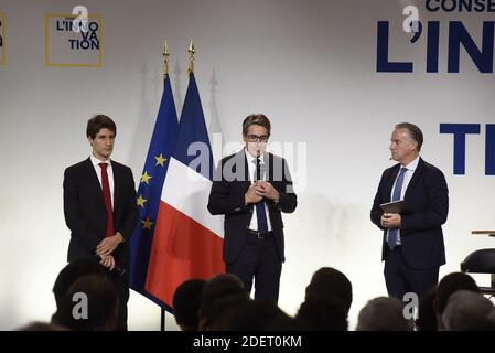 Der CEO des französischen Waffenherstellers Thales, Patrice Caine und William Lecat nahmen am 19. November 2019 an der Abschlussfeier des 1-jährigen innovationsrates in Bercy, Paris, Frankreich Teil. Foto von Patrice Pierrot/Avenir Pictures/ABACAPRESS.COM Stockfoto