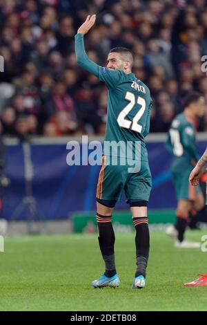 Hakim Ziyech während Lille OSC / AFC Ajax Amsterdam Gruppe H - UEFA Champions League im Stade Pierre Mauroy, Lille, Frankreich am 27. November 2019. Foto von Sylvain Lefevre/ABACAPRESS.COM Stockfoto