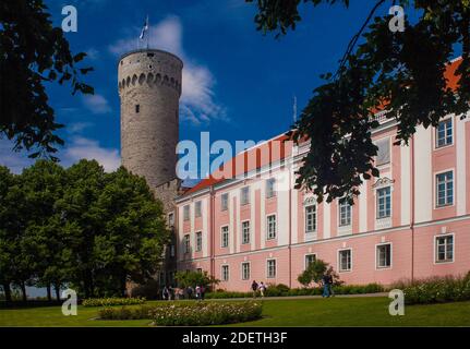 Schloss Toompea und Pikk Hermann Tower, Tallinn, Estland Stockfoto