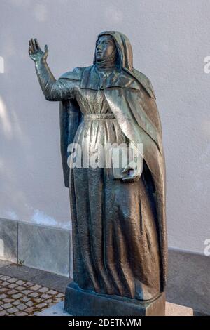 Statue der heiligen Birgitta, Nockeby (Schweden) Stockfoto