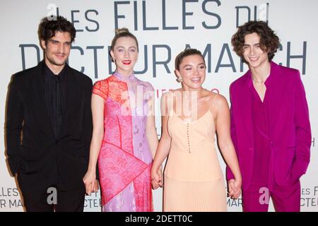 Louis Garrel, Saoirse Ronan, Greta Gerwig, Florence Pugh und Timothee Chalamet besuchen die 'Little Women' 'Les Filles du Docteur March' Premiere im Cinema Gaumont Marignan in Paris, Frankreich am 12. Dezember 2019. Foto von Nasser Berzane/ABACAPRESS.COM Stockfoto