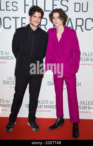 Louis Garrel, Timothee Chalamet besuchen die 'Little Women' 'Les Filles du Docteur March' Premiere im Cinema Gaumont Marignan in Paris, Frankreich am 12. Dezember 2019. Foto von Nasser Berzane/ABACAPRESS.COM Stockfoto