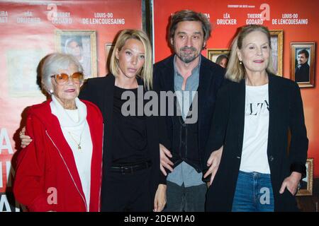 Brigitte Auber, Laura Smet, Louis-do de Lencquesaing und Marthe Keller bei der Ankunft in 'La Sainte Famille' Filmpremiere am UGC Les Halles in Paris, Frankreich am 19. Dezember 2019. Foto von Nasser Berzane/ABACAPRESS.COM Stockfoto