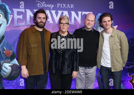 Pio Marmai, Kori Rae, Dan Scanlon und Thomas Soliveres bei der Premiere von 'en Avant', die am 26. Februar 2020 im UGC Normandie in Paris, Frankreich, stattfand. Foto von Jerome DomineABACAPRESS.COM Stockfoto