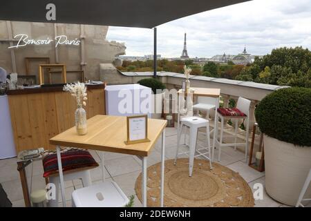 Wiedereröffnung des Hotel de Crillon Rooftop 'Bonsoir Paris' nach monatelanger Schließung wegen Covid-19 Pandemie in Paris, am 24. August 2020 Frankreich. Foto von Jerome Domine/ABACAPRESS.COM Stockfoto
