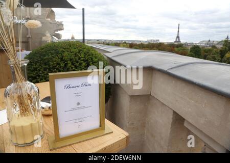 Wiedereröffnung des Hotel de Crillon Rooftop 'Bonsoir Paris' nach monatelanger Schließung wegen Covid-19 Pandemie in Paris, am 24. August 2020 Frankreich. Foto von Jerome Domine/ABACAPRESS.COM Stockfoto
