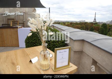 Wiedereröffnung des Hotel de Crillon Rooftop 'Bonsoir Paris' nach monatelanger Schließung wegen Covid-19 Pandemie in Paris, am 24. August 2020 Frankreich. Foto von Jerome Domine/ABACAPRESS.COM Stockfoto
