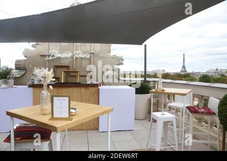 Wiedereröffnung des Hotel de Crillon Rooftop 'Bonsoir Paris' nach monatelanger Schließung wegen Covid-19 Pandemie in Paris, am 24. August 2020 Frankreich. Foto von Jerome Domine/ABACAPRESS.COM Stockfoto