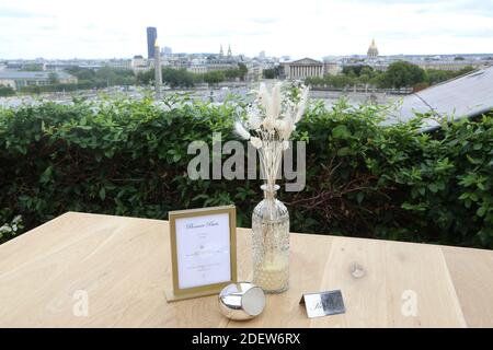 Wiedereröffnung des Hotel de Crillon Rooftop 'Bonsoir Paris' nach monatelanger Schließung wegen Covid-19 Pandemie in Paris, am 24. August 2020 Frankreich. Foto von Jerome Domine/ABACAPRESS.COM Stockfoto
