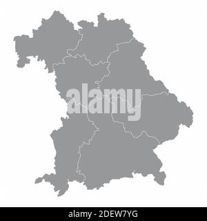 Karte der Regionen Bayern Stock Vektor