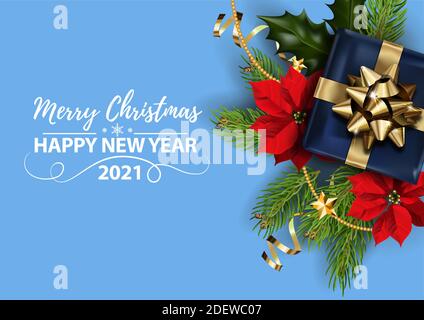 Frohe weihnachten und ein glückliches neues Jahr 2021 Banner Stock Vektor