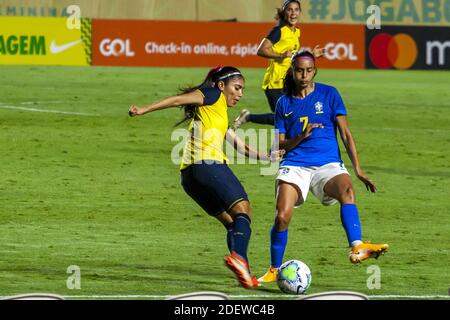 Sao Paulo, Sao Paulo, Brasilien. Dezember 2020. (SPO) Brasilien besiegt Ecuador 8-0 in einem freundlichen Frauenfußballspiel. 1. Dezember 2020, Sao Paulo, Brasilien: Freundschaftsspiel zwischen Brasilien und Ecuador im Morumbi-Stadion in Sao Paulo inmitten der Covid-19-Pandemie. Brasilien gewann das Spiel 8:0.Credit: Leco Viana /Thenews2 Credit: Leco Viana/TheNEWS2/ZUMA Wire/Alamy Live News Stockfoto