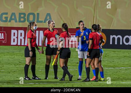 Sao Paulo, Sao Paulo, Brasilien. Dezember 2020. (SPO) Brasilien besiegt Ecuador 8-0 in einem freundlichen Frauenfußballspiel. 1. Dezember 2020, Sao Paulo, Brasilien: Freundschaftsspiel zwischen Brasilien und Ecuador im Morumbi-Stadion in Sao Paulo inmitten der Covid-19-Pandemie. Brasilien gewann das Spiel 8:0.Credit: Leco Viana /Thenews2 Credit: Leco Viana/TheNEWS2/ZUMA Wire/Alamy Live News Stockfoto