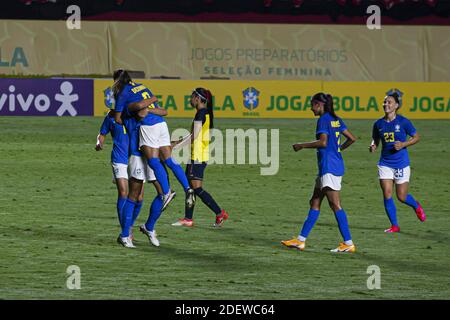 Sao Paulo, Sao Paulo, Brasilien. Dezember 2020. (SPO) Brasilien besiegt Ecuador 8-0 in einem freundlichen Frauenfußballspiel. 1. Dezember 2020, Sao Paulo, Brasilien: Freundschaftsspiel zwischen Brasilien und Ecuador im Morumbi-Stadion in Sao Paulo inmitten der Covid-19-Pandemie. Brasilien gewann das Spiel 8:0.Credit: Leco Viana /Thenews2 Credit: Leco Viana/TheNEWS2/ZUMA Wire/Alamy Live News Stockfoto