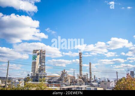 Augusta, GA USA - 12 01 20: Industrieanlage aus nächster Nähe Stockfoto