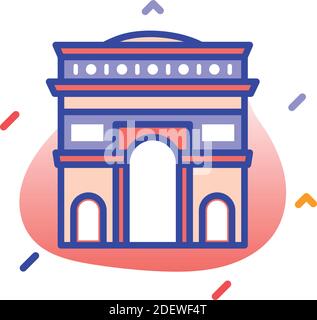 Arc de Triomphe, paris, Frankreich, europa vollständig editierbare Vektorsymbole Stock Vektor