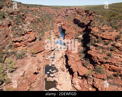 Pool am Murchison River in Z Bend, Kalbarri National Park, Western Australia. Stockfoto