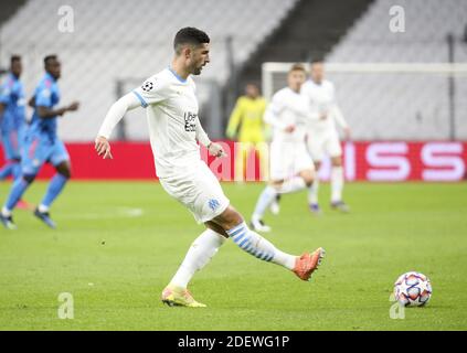 Marseille, Frankreich. Dezember 2020. Alvaro Gonzalez von Marseille während der UEFA Champions League, Gruppe C Fußballspiel zwischen Olympique de Marseille (OM) und Olympiakos FC (Olympiakos) am 1. Dezember 2020 im Stade Velodrome in Marseille, Frankreich - Foto Jean Catuffe / DPPI / LM Kredit: Paola Benini/Alamy Live News Stockfoto