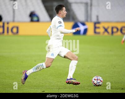 Marseille, Frankreich. Dezember 2020. Florian Thauvin von Marseille während der UEFA Champions League, Gruppe C Fußballspiel zwischen Olympique de Marseille (OM) und Olympiakos FC (Olympiakos) am 1. Dezember 2020 im Stade Velodrome in Marseille, Frankreich - Foto Jean Catuffe / DPPI / LM Kredit: Paola Benini/Alamy Live News Stockfoto