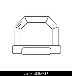 Hüpfburg Umriss Symbol. Sprunghaus auf Kinderspielplatz. Vektorlinien-Illustration. Stock Vektor