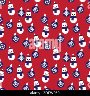 Weihnachten Schneemann nahtlose Muster Hintergrund für Website-Grafiken, Mode Textil Stock Vektor