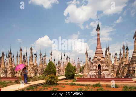 Stupas von Kakku, Inle Lake Area, Staat Shan, Myanmar, Asien Stockfoto