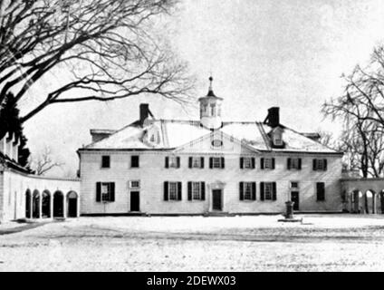 Mount Vernon ist ein amerikanisches Wahrzeichen und ehemalige Plantage von George Washington, dem ersten Präsidenten der Vereinigten Staaten, und seiner Frau Martha. Stockfoto