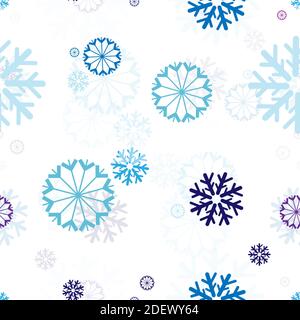 Nahtlose Wiederholung Hintergrund von verschiedenen Arten von Schneeflocken Stock Vektor