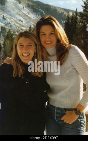 Der amerikanische Tennisspieler Andrea Jaeger mit Cindy Crawford, 1990er Jahre Stockfoto