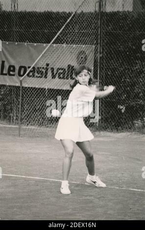 Italienische Tennisspielerin Simona D'Andrea, 80er Jahre Stockfoto
