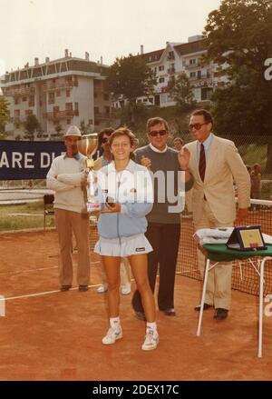 Italienische Tennisspielerin Simona D'Andrea, Terminillo 1984 Stockfoto