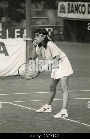 Italienische Tennisspielerin Simona D'Andrea, 80er Jahre Stockfoto
