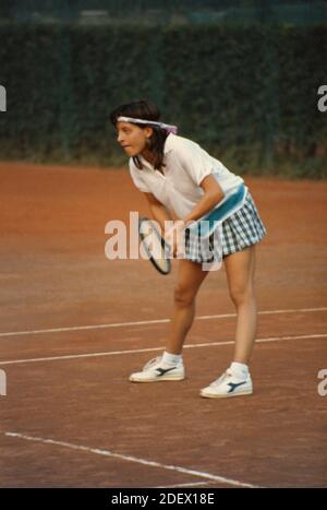 Italienische Tennisspielerin Simona D'Andrea, 80er Jahre Stockfoto