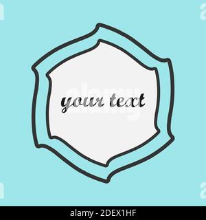 Dekorative Rahmen Web-Karte Vorlage. Kreative Form sechseckigen Rand in grau und weiß Farben, Platz für Text. Vektor 10 Stock Vektor